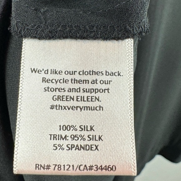 Eileen Fisher Long Sleeve Silk Bateau Neck Tunic Dress in Black Size Extra Small - Picture 11 of 12